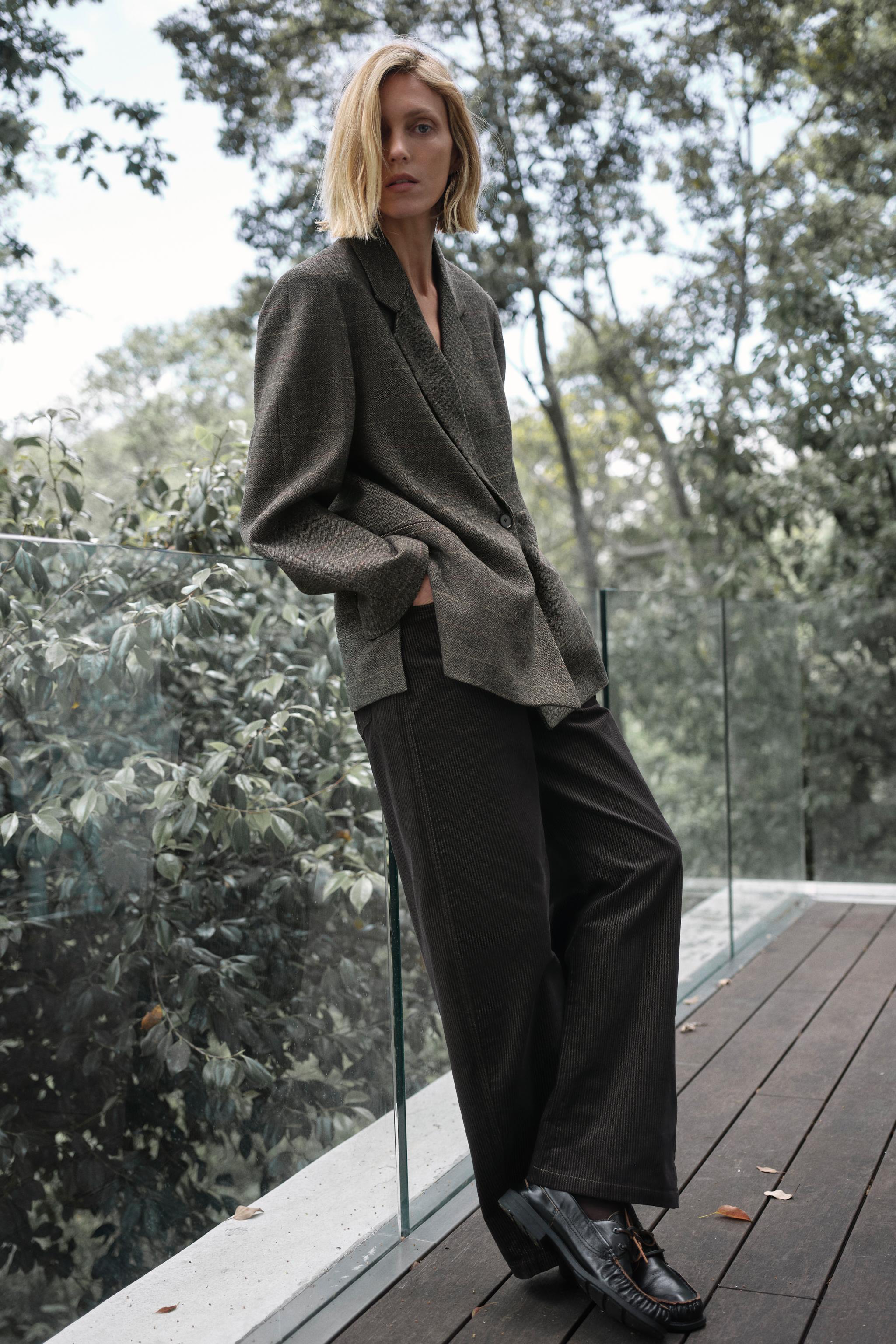 OVERSIZE PLAID BLAZER WITH WOOL ZW COLLECTION